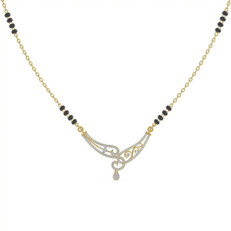 Aranya Floral Lab Grown Diamond Mangalsutra
