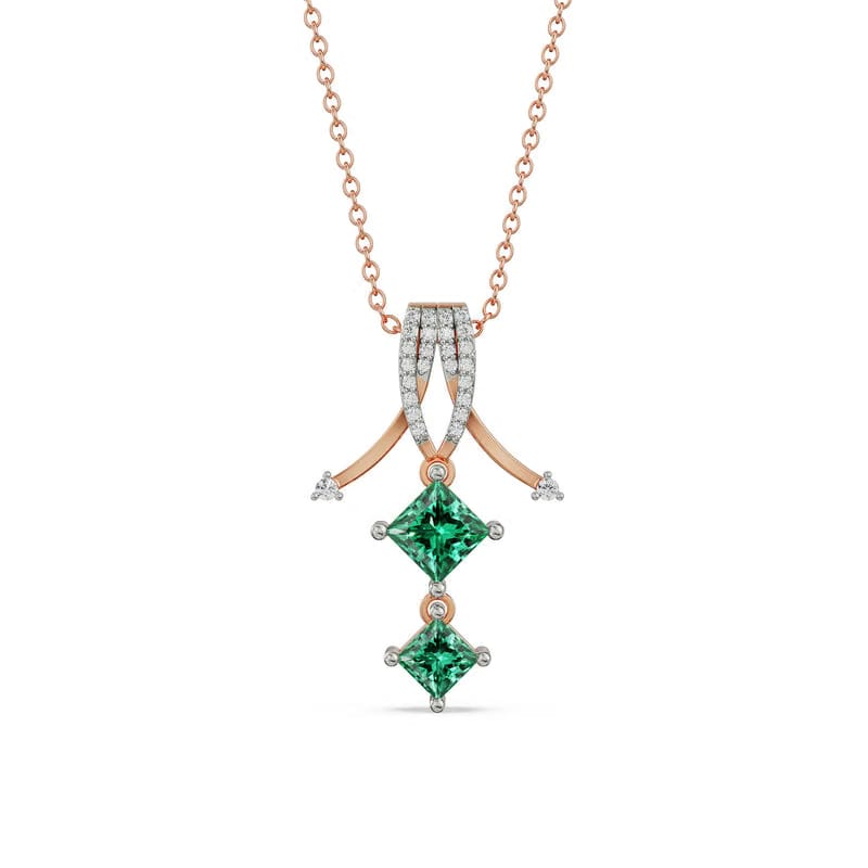 Arrow Emerald Lab Grown Diamond Pendant
