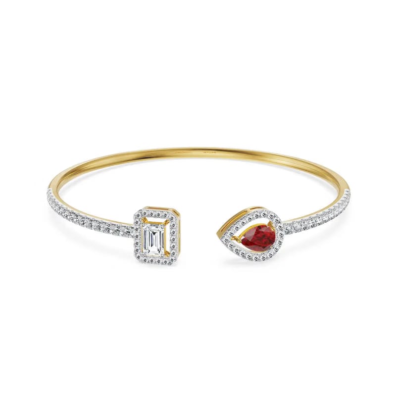 Arrowhead Ruby Lab Grown Diamond Bangle