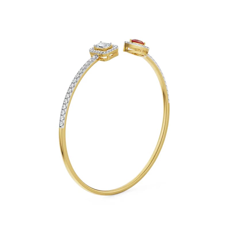 Arrowhead Ruby Lab Grown Diamond Bangle 9KT