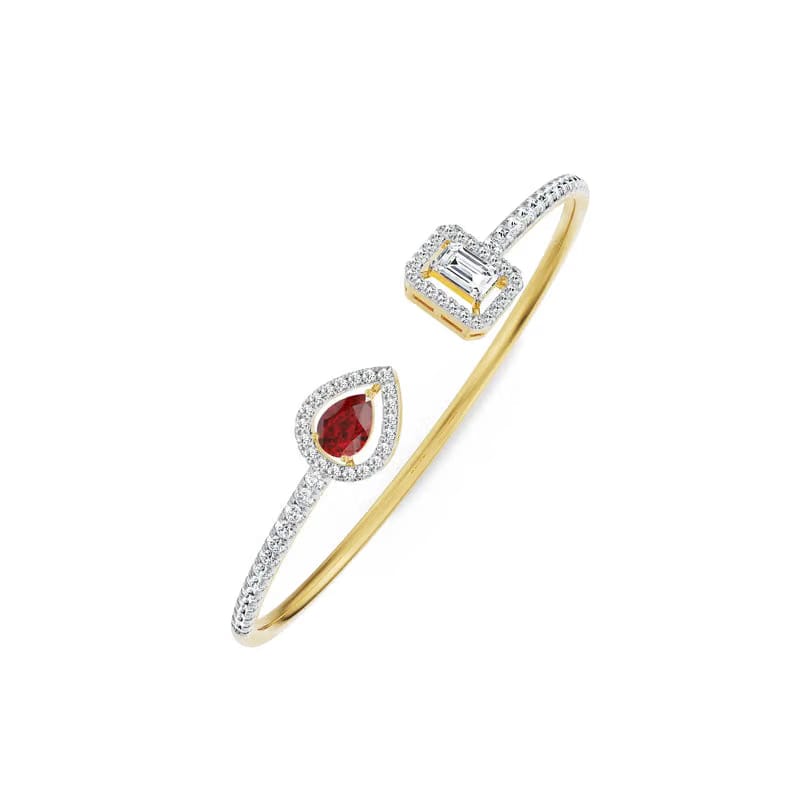 Arrowhead Ruby Lab Grown Diamond Bangle_in_stock