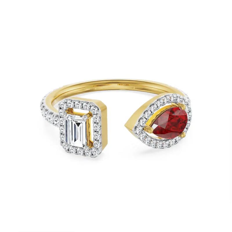 Arrowhead Ruby Lab Grown Diamond Ring