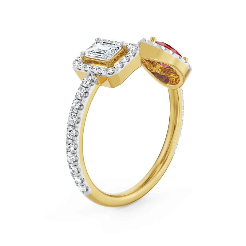 Arrowhead Ruby Lab Grown Diamond Ring_in_stock