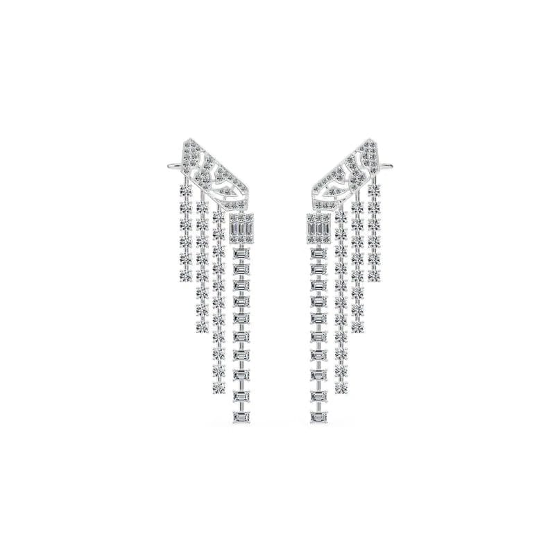 Art Deco Lab Grown Diamond Chandelier Earrings