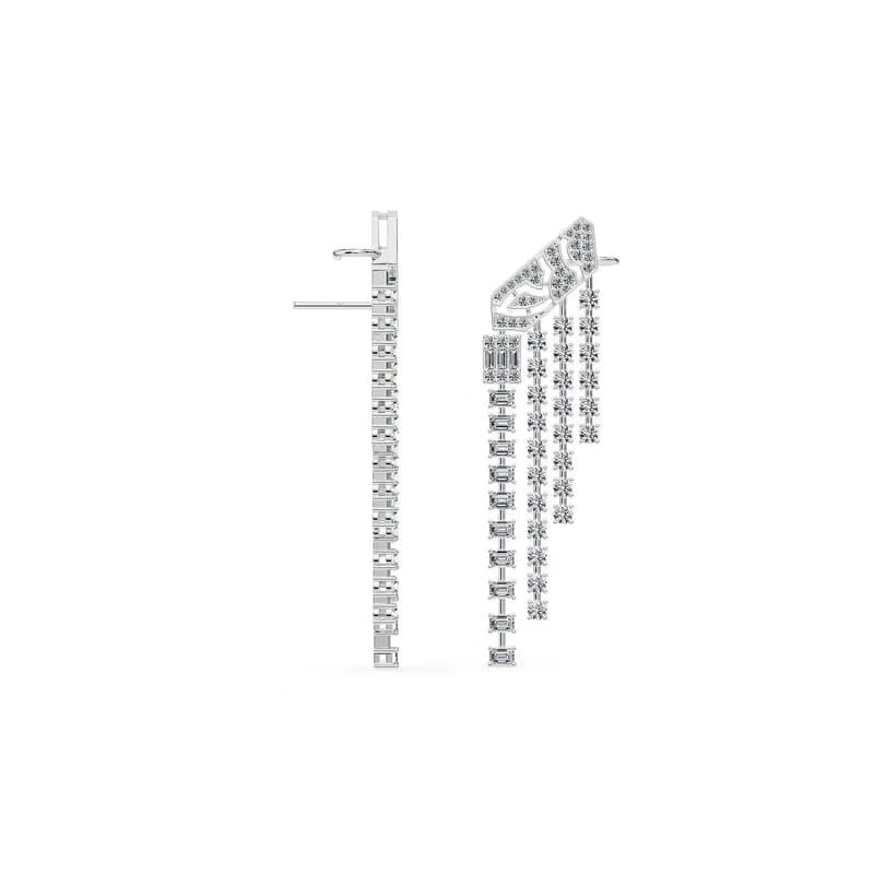 Art Deco Lab Grown Diamond Chandelier Earrings