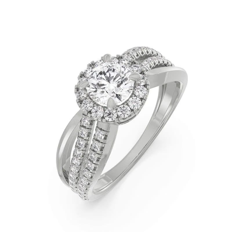 Artistic Round Lab Grown Diamond Ring 9KT