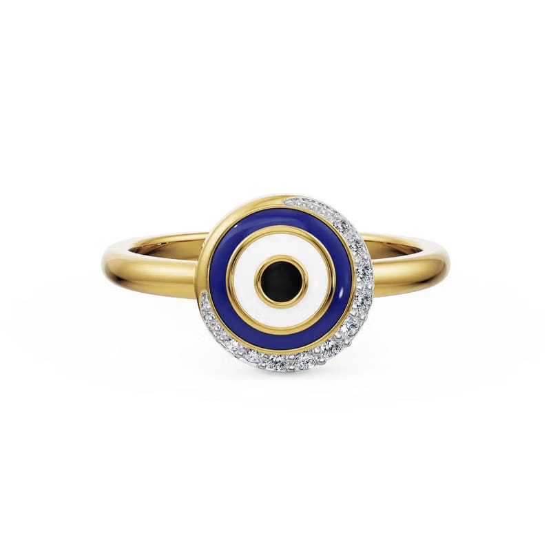 Azure Evil Eye Lab Diamond Ring 9KT