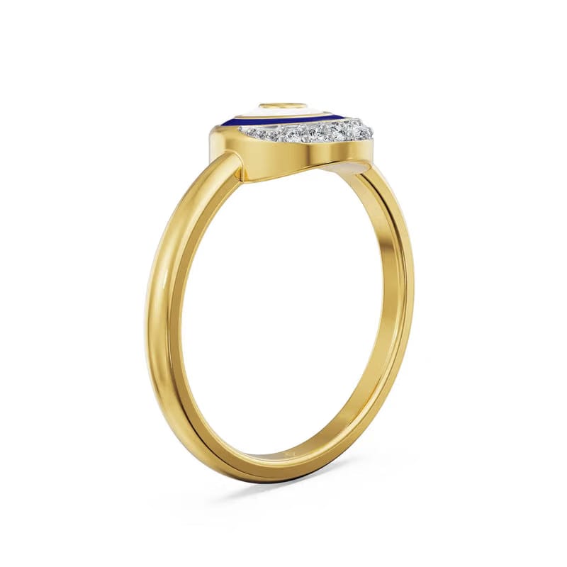 Azure Evil Eye Lab Diamond Ring 9KT