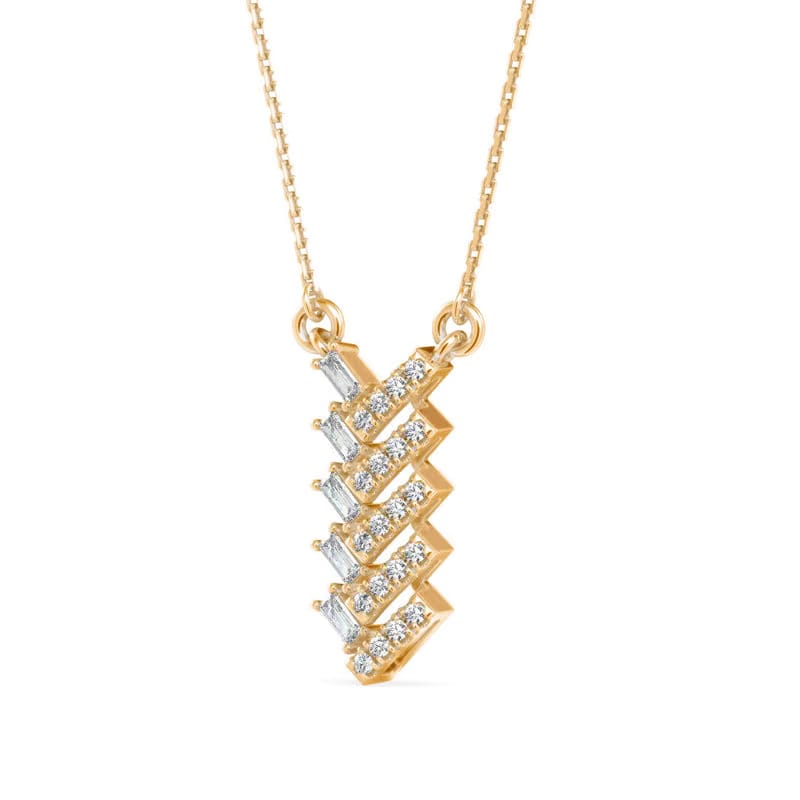 Baguette Bar Twist Lab Grown Diamond Necklace