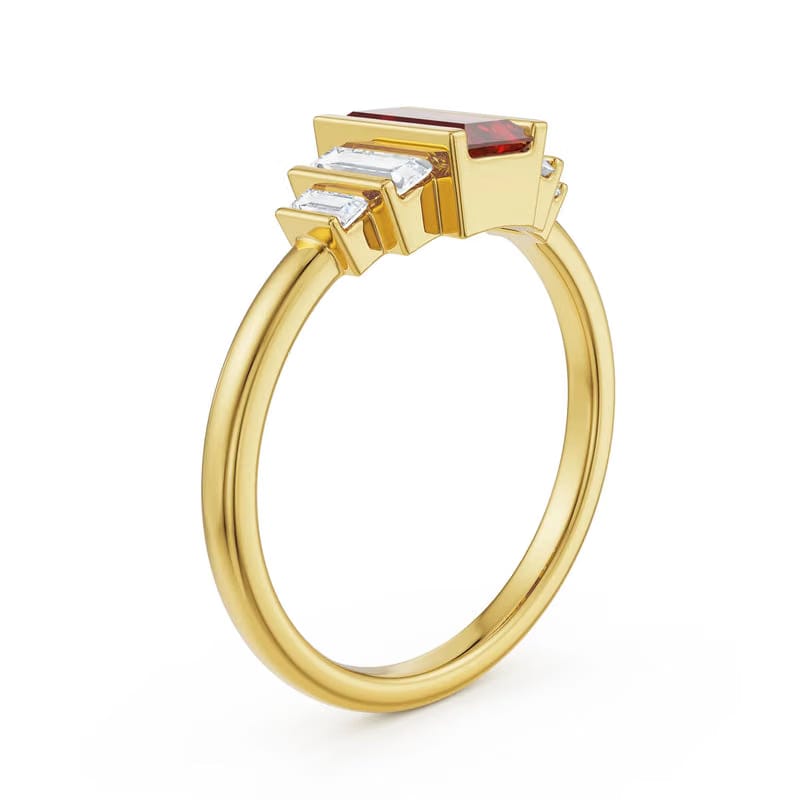 Baguette Bloom Lab Grown Diamond Ring 9KT