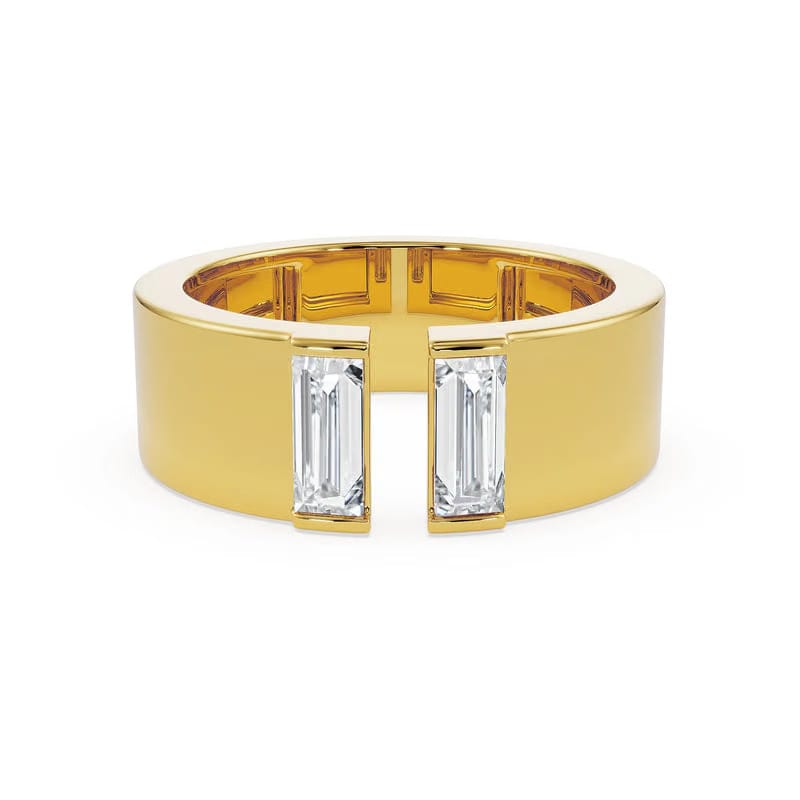 Baguette Lab Grown Diamond Open Ring