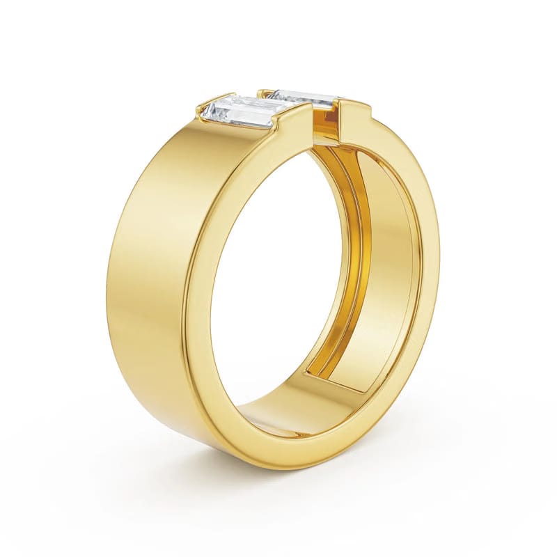 Baguette Lab Grown Diamond Open Ring