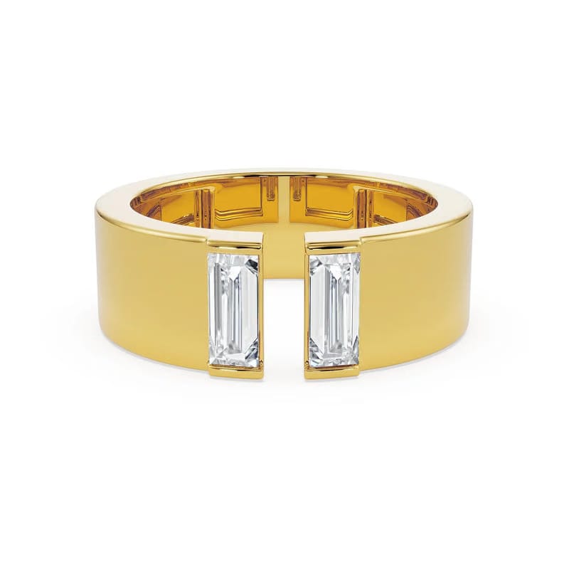 Baguette Lab Grown Diamond Open Ring 9KT