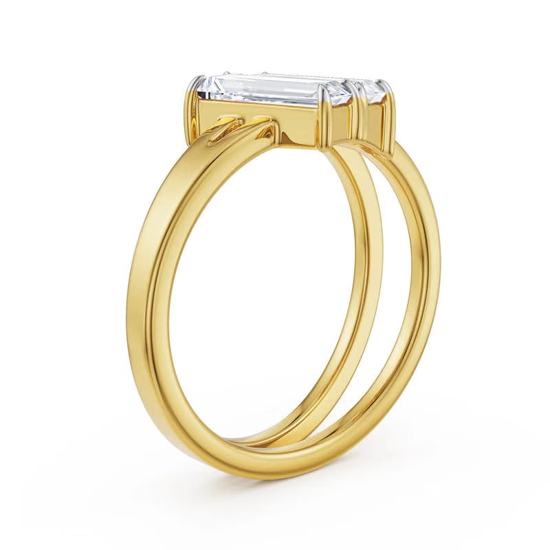 Baguette Lab Grown Diamond V Ring