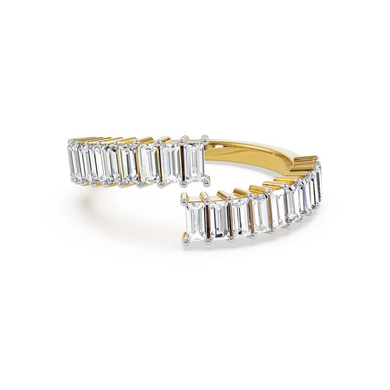 Baguette Open Spiral Lab Grown Diamond Ring