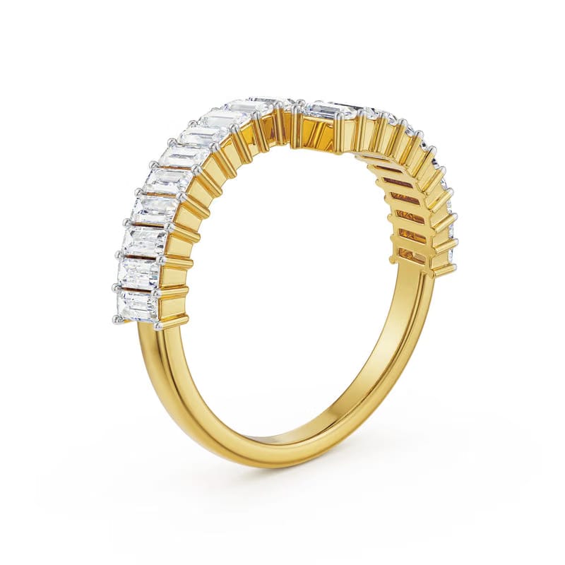 Baguette Open Spiral Lab Grown Diamond Ring