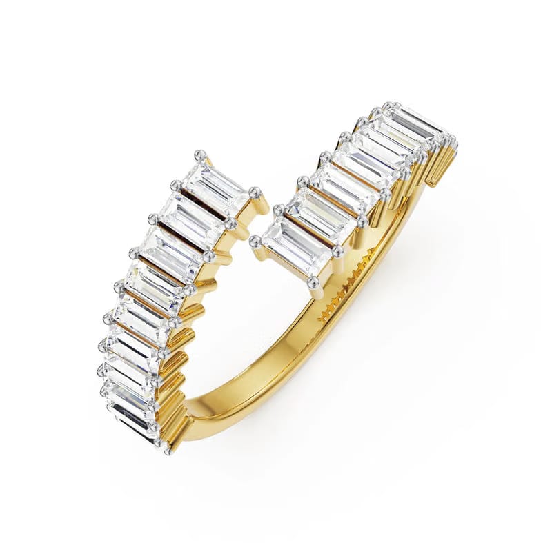Baguette Open Spiral Lab Grown Diamond Ring