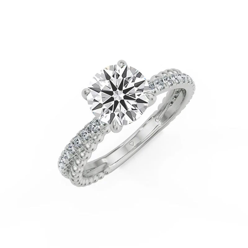 Beaded Bliss Hearts & Arrows Lab Grown Diamond Ring