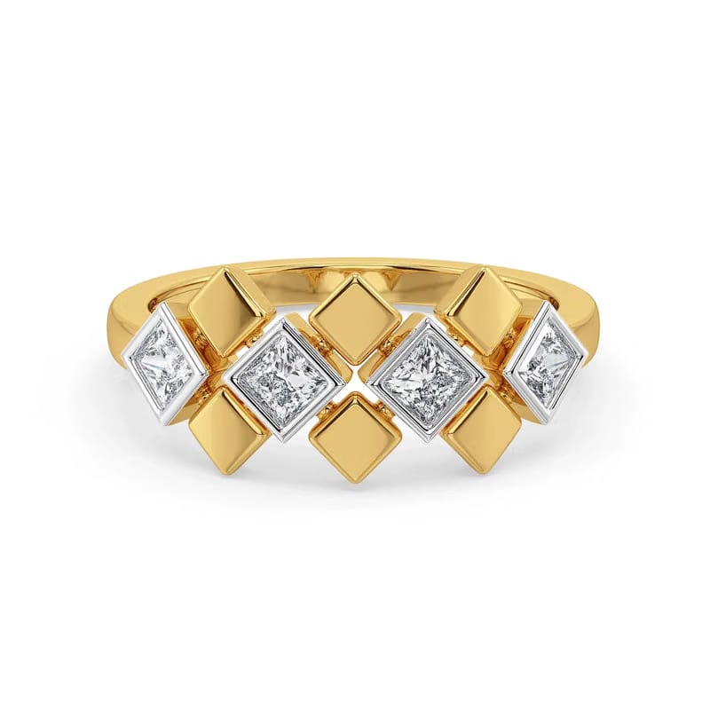 Bezel Princess Cut Lab Diamond Ring