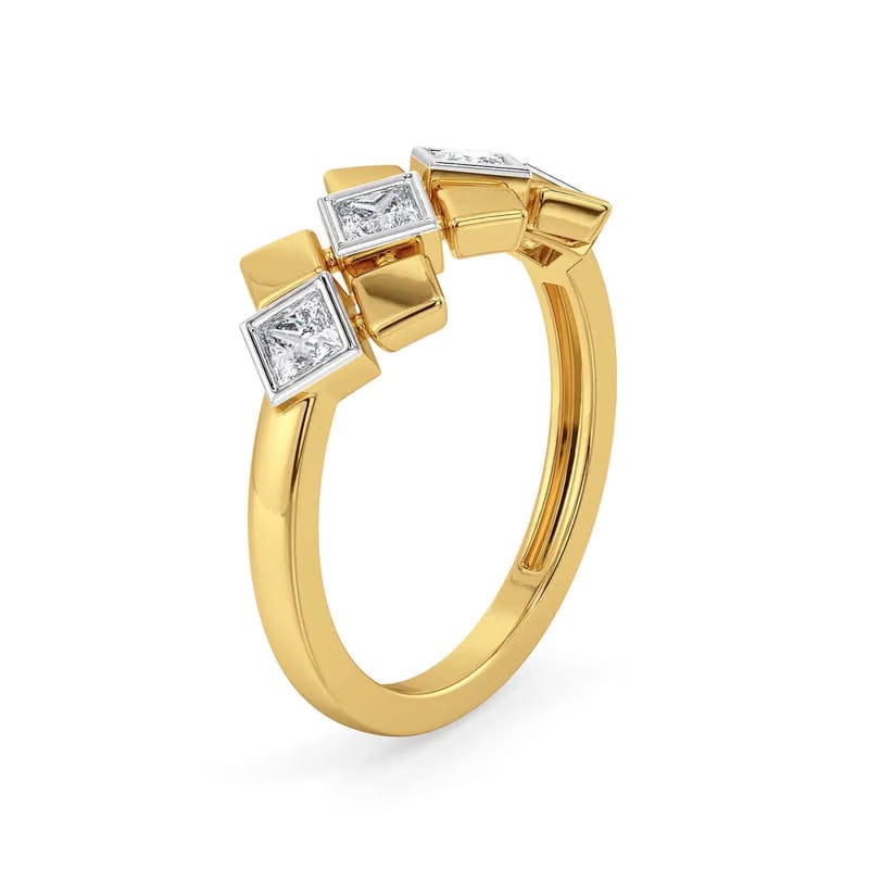 Bezel Princess Cut Lab Diamond Ring