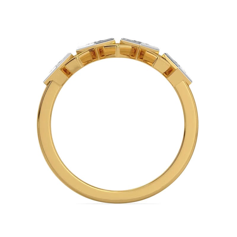Bezel Princess Cut Lab Diamond Ring 9KT