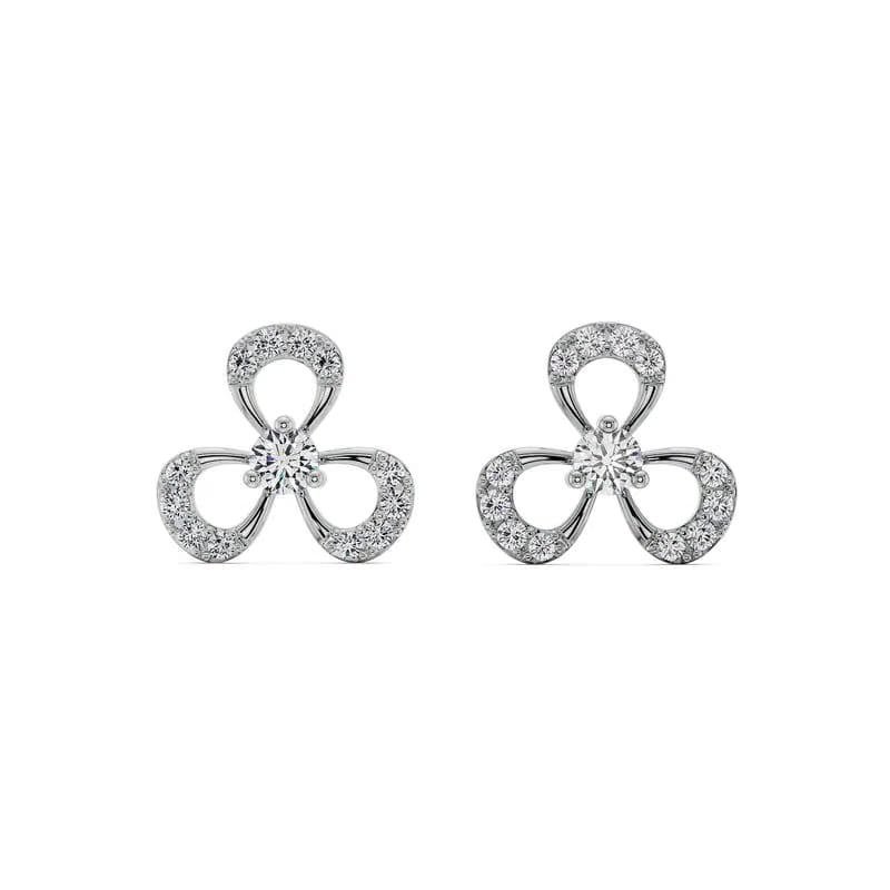 Blooming Floral Diamond Studs_in_stock
