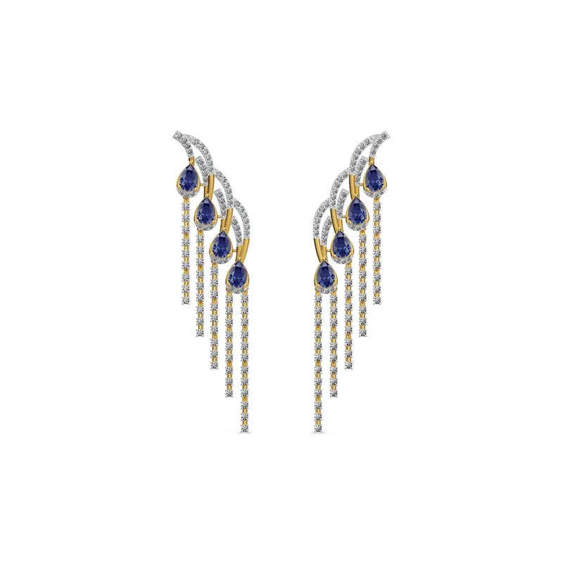 Blue Ember Lab Grown Diamond Chandelier Earrings
