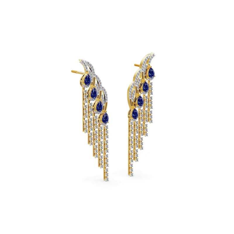 Blue Ember Lab Grown Diamond Chandelier Earrings
