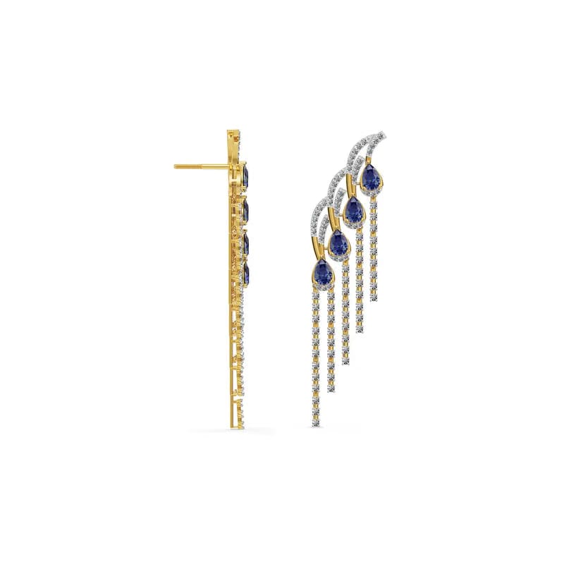 Blue Ember Lab Grown Diamond Chandelier Earrings 9KT