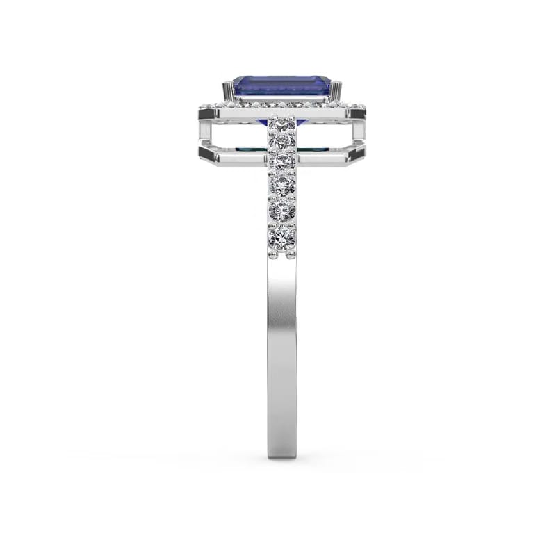 Blue Saphire Lab Grown Diamond Ring