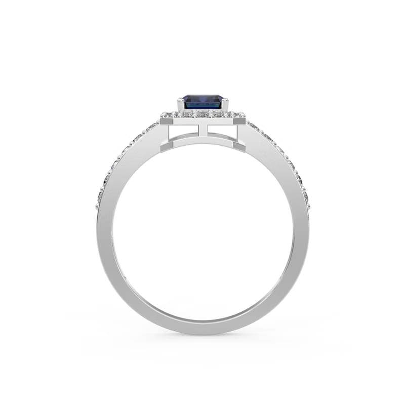 Blue Saphire Lab Grown Diamond Ring 9KT