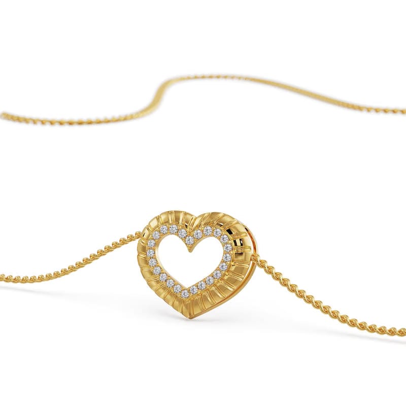 Blushing Heart Lab Grown Diamond Pendant 9KT
