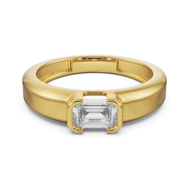 Bold Emerald Lab Grown Diamond Men's Ring 9KT