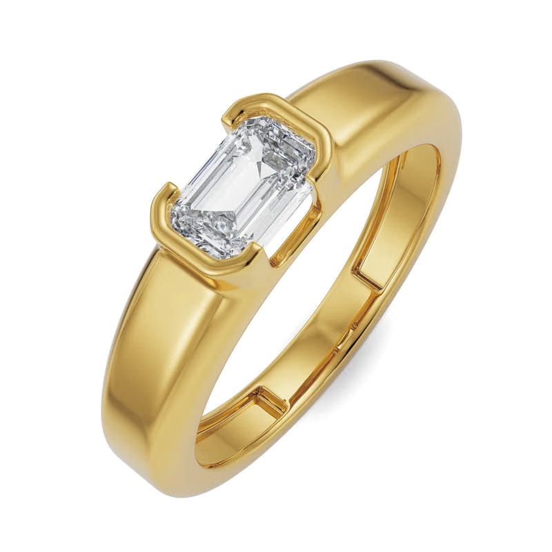 Bold Emerald Lab Grown Diamond Men's Ring 9KT