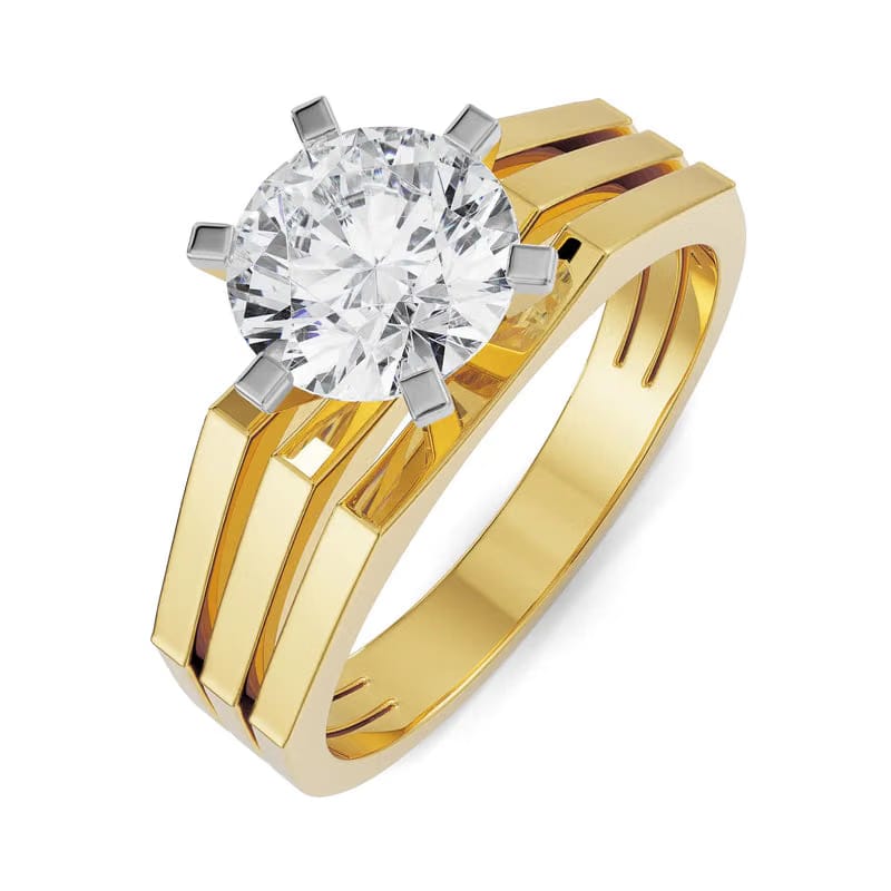 Bold Solitaire Lab Grown Diamond Ring 9KT