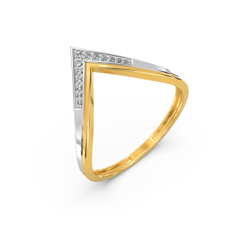 Bold V-Accent Lab Grown Diamond Ring 9KT