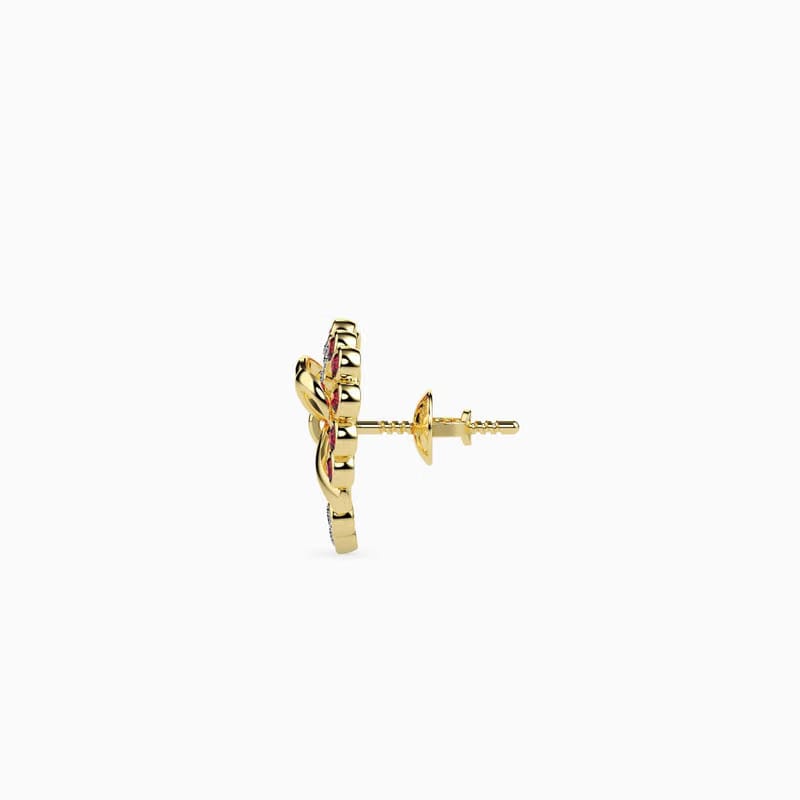 Bow and Heart Lab Grown Diamond Stud Earrings