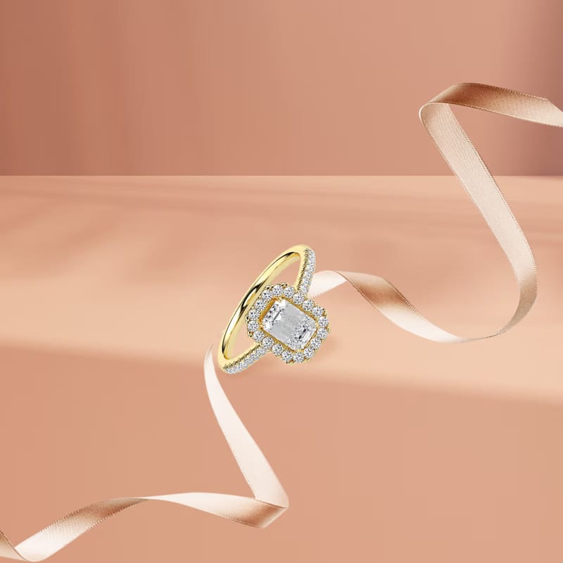 Brilliant Emerald Cut Lab Grown Diamond Ring