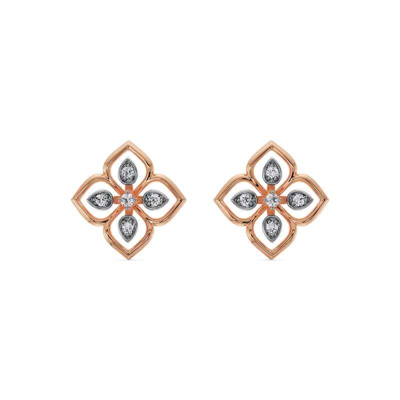 Brilliant Lab Grown Diamond Floral Studs