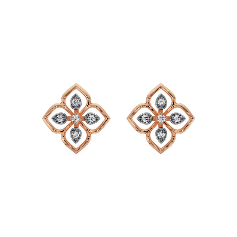 Brilliant Lab Grown Diamond Floral Studs 9KT