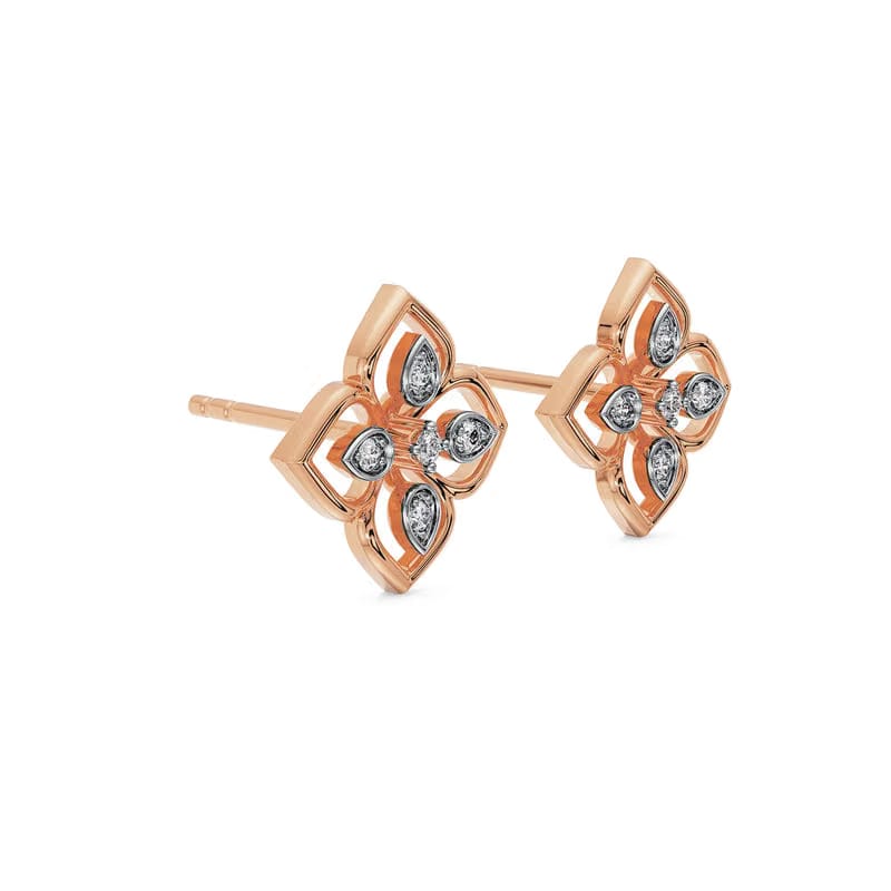Brilliant Lab Grown Diamond Floral Studs 9KT