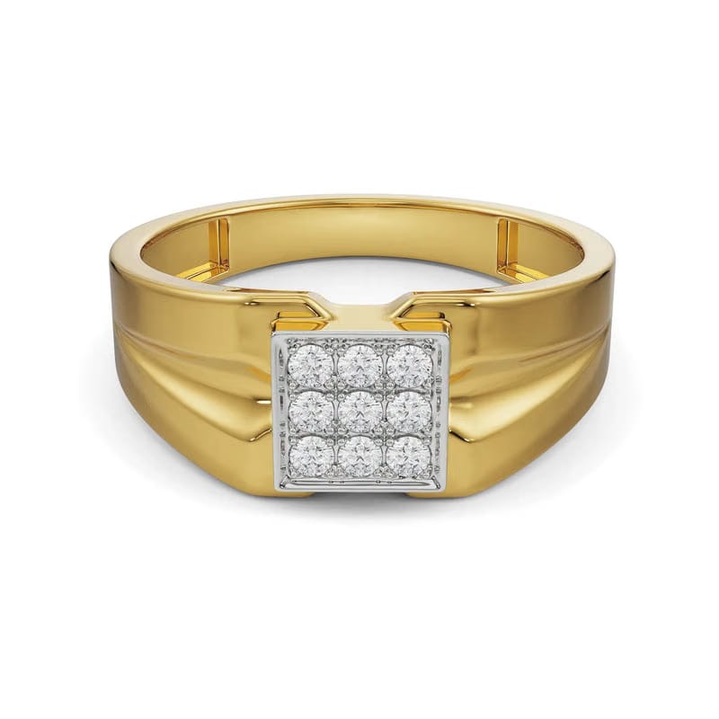 Brushed Lab Grown Diamond Band for Men 9KT
