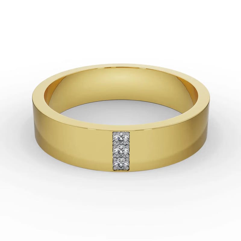 Brushed Trio Lab Diamond Band for Men