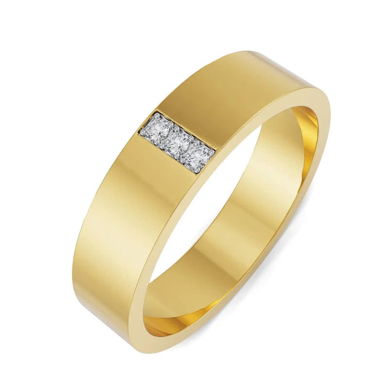Brushed Trio Lab Diamond Band for Men