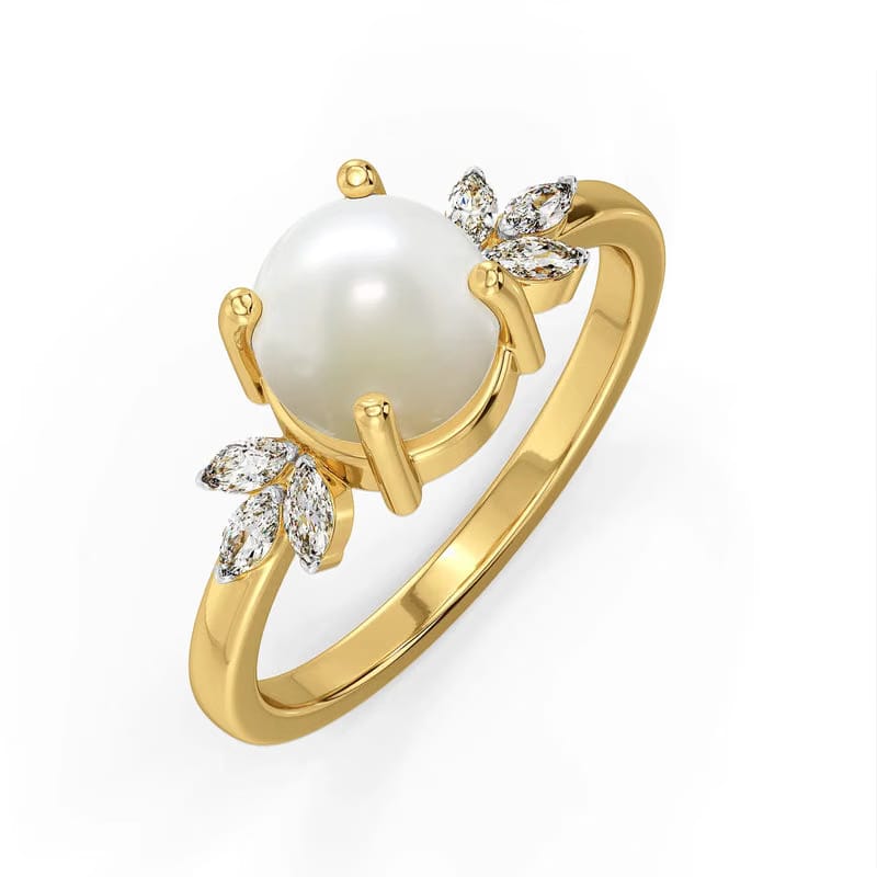 Celeste Lab Grown Diamond Pearl Ring