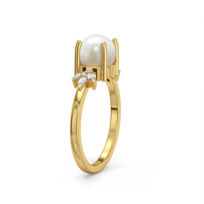 Celeste Lab Grown Diamond Pearl Ring