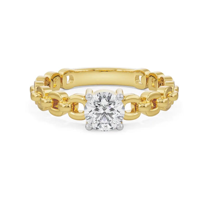 Chain Solitaire Lab Grown Diamond Ring