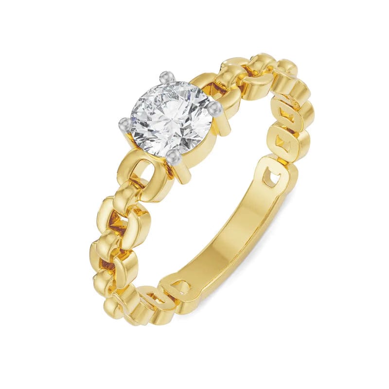 Chain Solitaire Lab Grown Diamond Ring
