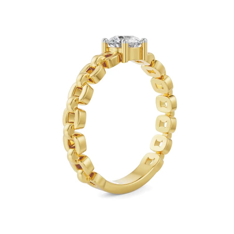 Chain Solitaire Lab Grown Diamond Ring