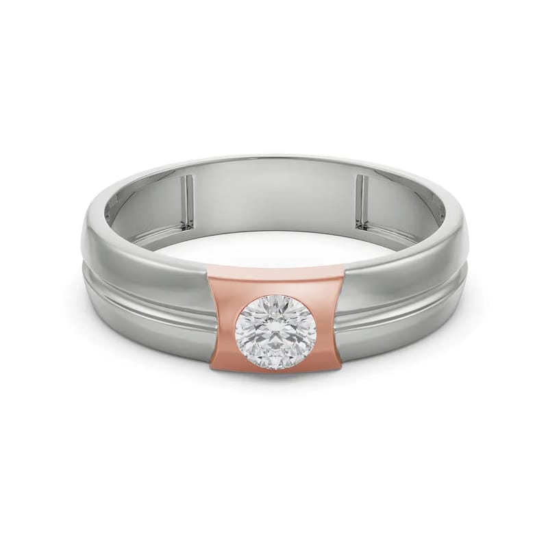 Charming Solitaire Lab Diamond Band for Men 9KT